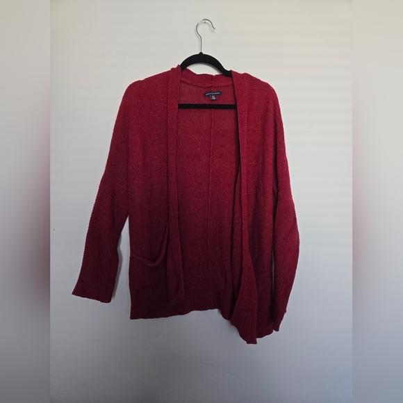 American Eagle Outfittera Red Open Front Cardigan - Picture 1 of 4